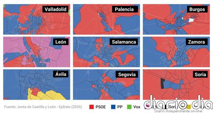 ¿Qué han votado los vecinos de Castilla y León? Resultados de las elecciones 2026, calle a calle