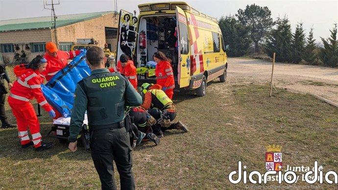 Rescatado un escalador herido en la cascada de San Miguel de Angulo, en Valle de Mena (Burgos)