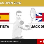 Roberto Bautista Agut - Jack Draper, en directo hoy: sigue el partido de BNP Paribas Open