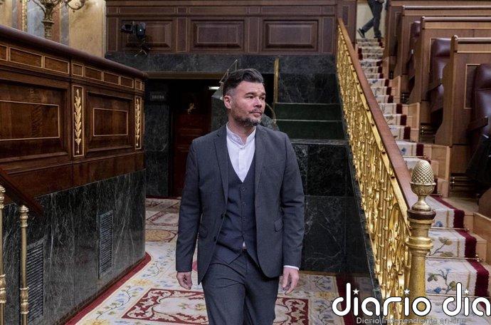 Rufián llama a "presionar" en la calle y en las redes a Junts para que no tumbe en el Congreso el decreto de vivienda
