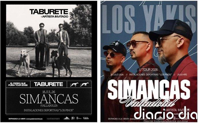 Taburete y Los Yakis actuarán en julio en Simancas (Valladolid)