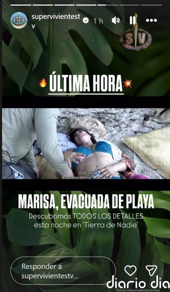 ¡Última hora! Marisa Jara, evacuada de urgencia en 'Supervivientes' por un fuerte dolor abdominal