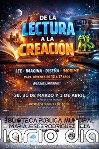 Un taller de la Biblioteca de Montijo combina libros e impresión 3D para acercar la lectura a jóvenes de 12 a 17 años