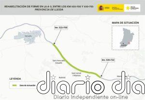Adjudicada la rehabilitación del firme en la A-2 entre Cervera y Sant Antolí i Vilanova (Lleida)