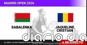 Aryna Sabalenka - Jaqueline Cristian, en directo hoy: sigue el partido de Madrid Open