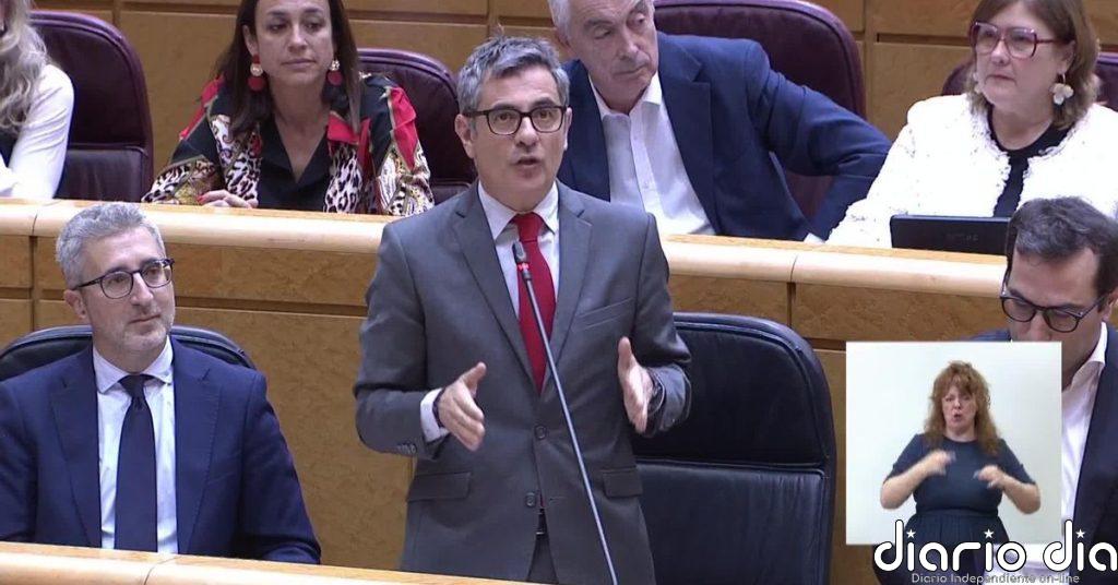 Bolaños: “Si hay un acuerdo que sea totalmente inhumano como el del PP y VOX en Extremadura, el Gobierno lo parará en los tribunales”
