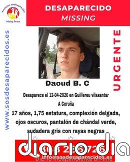 Buscan a un joven de 17 años desaparecido en A Coruña desde el domingo Buscan a un joven de 17 años desaparecido en A Coruña desde el domingo
