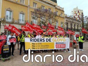 CCOO-A califica como de "éxito" la huelga en Glovo y destaca el "amplio rechazo social" al modelo laboral de la empresa