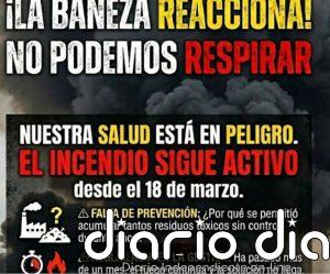 Ciudadanos de La Bañeza convocan concentraciones ante la persistencia del incendio en la zona industrial