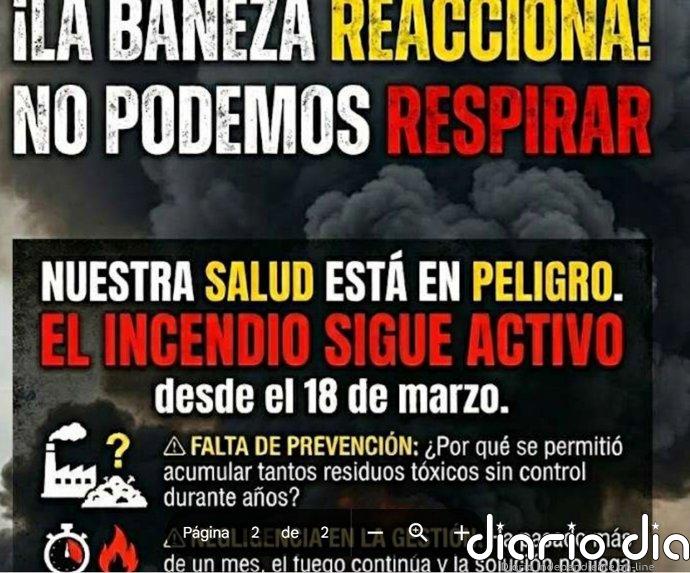 Ciudadanos de La Bañeza convocan concentraciones ante la persistencia del incendio en la zona industrial