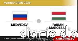 Daniil Medvedev - Fabian Marozsan, en directo hoy: sigue el partido de Madrid Open