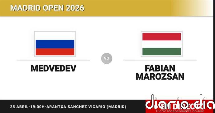 Daniil Medvedev - Fabian Marozsan, en directo hoy: sigue el partido de Madrid Open