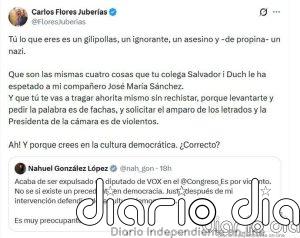 Diputado de Vox llama "gilipollas" y "nazi" a otro de Sumar alegando que son insultos que recibió su compañero expulsado