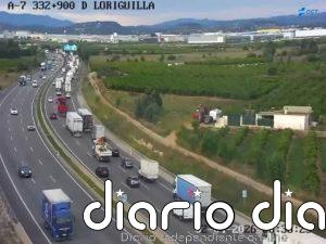 Dos accidentes, en la A-7 y A-70, generan retenciones en la Operación Salida por Semana Santa