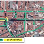 El avance de la reforma de la avenida de Valencia obligará al desvío de dos líneas de autobús durante 2 meses