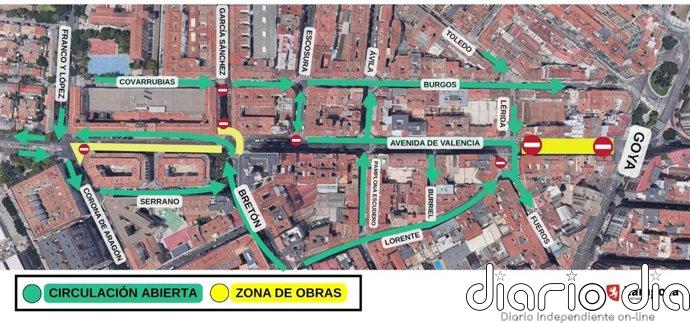 El avance de la reforma de la avenida de Valencia obligará al desvío de dos líneas de autobús durante 2 meses