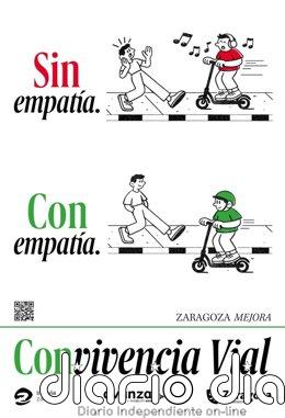 El Centro de convivencia para mayores de Almozara acoge el primer taller participativo de ConVivencia Vial Cartel de la campaña.