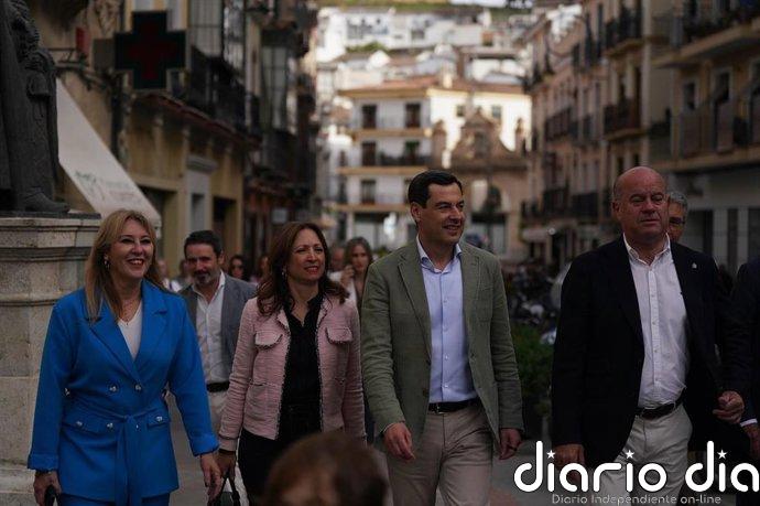 El PP de Málaga agradece a Moreno elegir Antequera para presentar su programa: "hay razones de peso para su reelección"