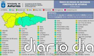 El riesgo de incendio forestal será "alto" en el occidente y litoral central asturiano este lunes