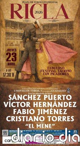 El riojano Fabio Jiménez toreará el próximo 23 de abril en el Festival de Ricla (Zaragoza)