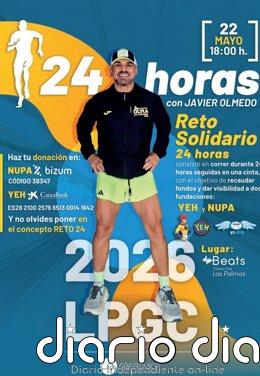 El ultramaratoniano Javier Olmedo se enfrenta a 24 horas en una cinta de correr para recaudar fondos para niños enfermos