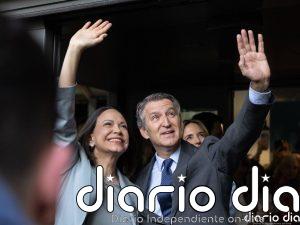 Feijóo respalda a Corina Machado: "El sitio de España es con la libertad y no con la dictadura escondida en Barajas"