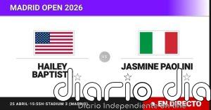 Hailey Baptiste - Jasmine Paolini, en directo hoy: sigue el partido de Madrid Open