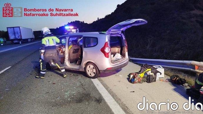 Heridos leves tres vecinos de Huesca en un accidente de tráfico en Pueyo (Navarra)