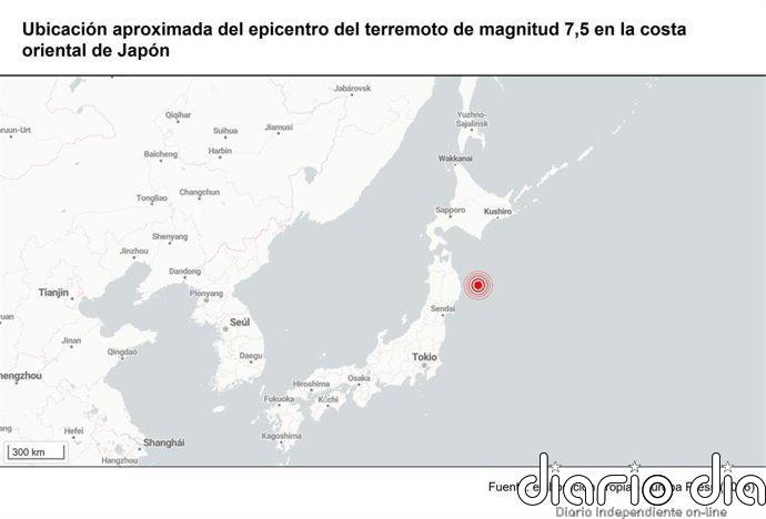 Japón emite una alerta de tsunami tras un terremoto de magnitud 7,5 en la costa oriental