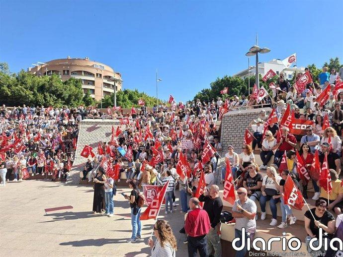La concentración del manipulado hortofrutícola en Almería registra un "éxito" con miles de trabajadores según UGT y CCOO