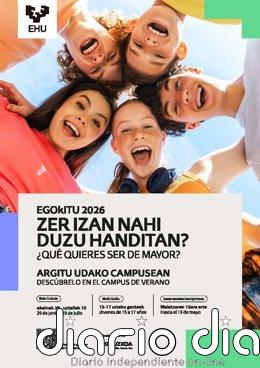 La EHU pone en marcha un año más en Gipuzkoa su campus de verano EGOkITU para 200 jóvenes de entre 15 y 17 años