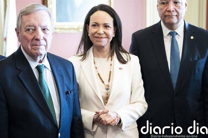 La opositora venezolana María Corina Machado se verá la próxima semana con Feijóo y Abascal en su visita a Madrid