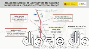 La reparación del paso elevado de la A-1 sobre la N-234 en el enlace de Sarracín provocará cortes hasta el 7 de mayo