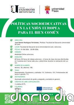 La ULE analizará las políticas socioeducativas europeas para el bien común en un curso de extensión universitaria