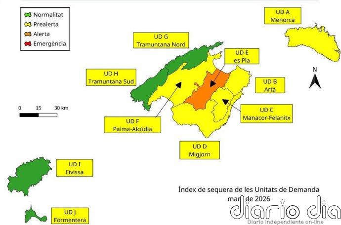 Las reservas hídricas de Baleares se sitúan en el 54% en marzo