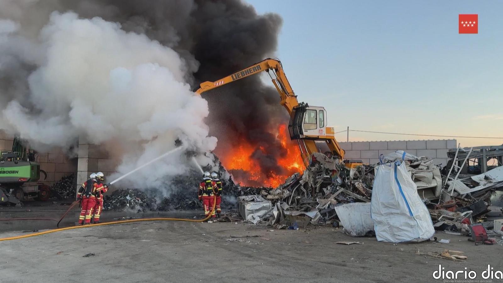 Incendio en planta de reciclaje en la Comunidad de Madrid