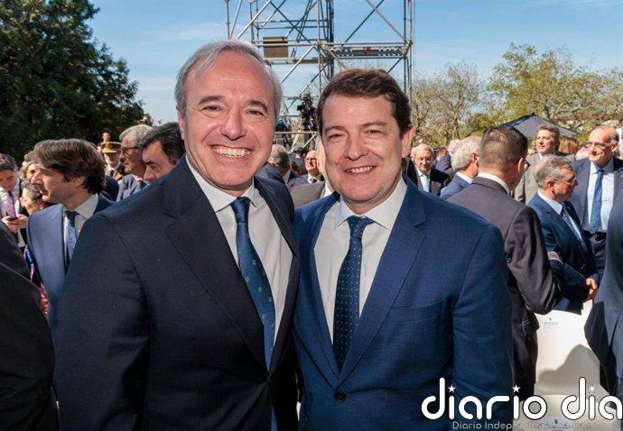 Mañueco felicita a Azcón por su investidura y destaca su "capacidad de gestión" e "incuestionable compromiso" con Aragón