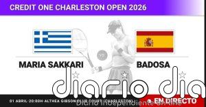 Maria Sakkari - Paula Badosa, en directo hoy: sigue el partido de Credit One Charleston Open