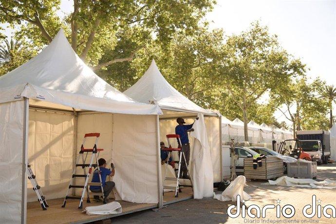 Más de 200 profesionales ultiman el recinto ferial que acogerá la Palma International Boat Show