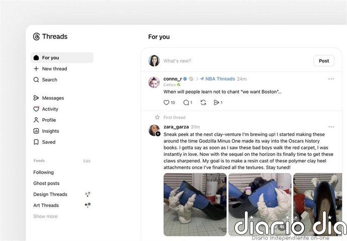 Meta comienza a probar los mensajes directos en la versión web de Threads
