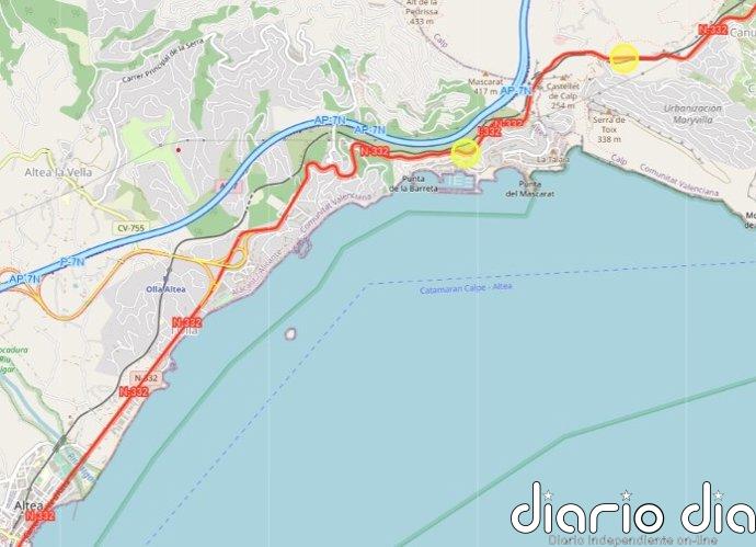 Muere un ciclista tras chocar con un coche en la N-332, en Calp