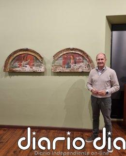 Pareja agradece que 'La Anunciación', único vestigio del retablo de su iglesia, luzca en el Museo Diocesano de Sigüenza