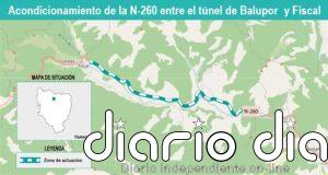 Redactan la reforma de la N-260 entre Fiscal (Huesca) y los túneles de Balupor: incluye dos nuevos puentes y un túnel
