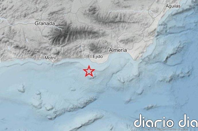Registrado un seísmo de magnitud 2,5 con epicentro en Alborán frente a la costa de El Ejido (Almería)