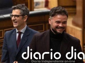 Rufián reprocha a Bolaños que se queje ahora del juez Peinado tras haberse "repartido" el Poder Judicial con el PP