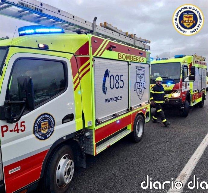 Trasladado al hospital un hombre con quemaduras tras un incendio en una vivienda de Chipiona