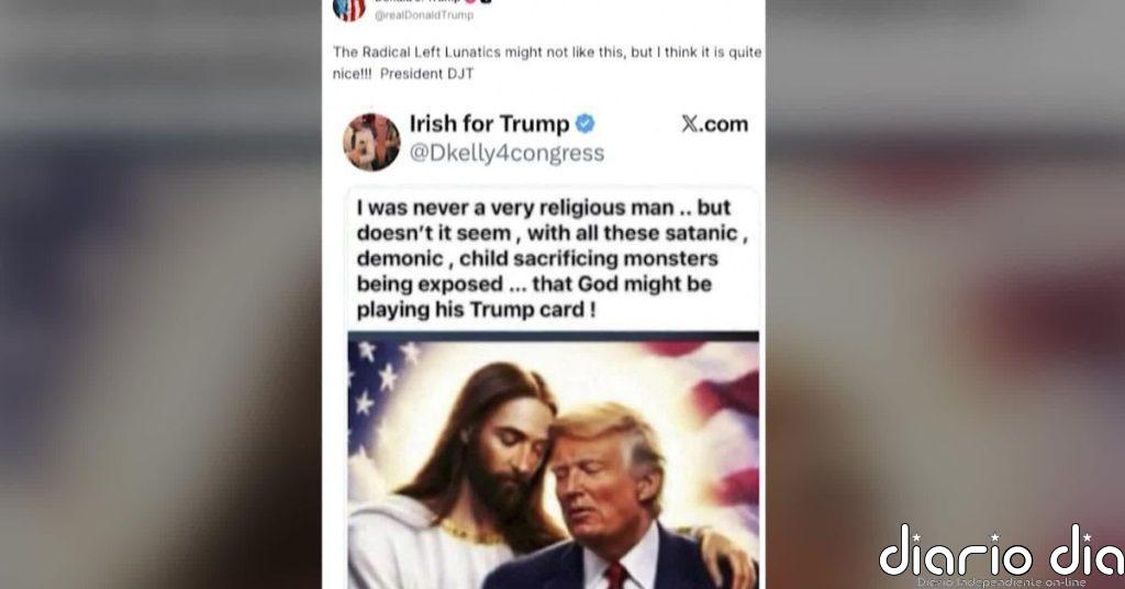 Trump cuelga en sus redes una imagen creada con Inteligencia Artificial en la que es bendecido por Jesucristo