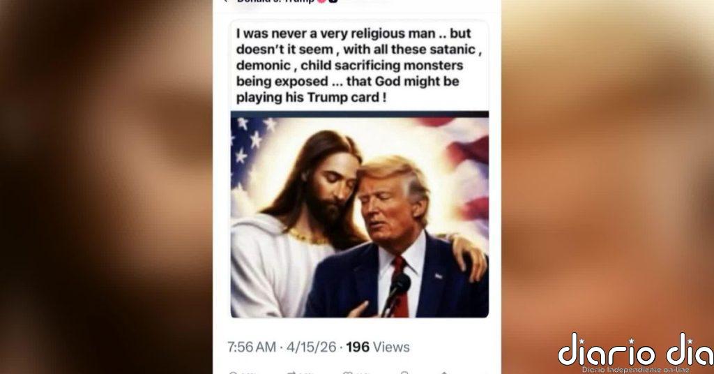 Trump vuelve a compartir una imagen suya con Jesucristo hecha con IA