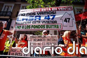 Una concentración ante 'Génova' reclama al PP el apoyo la prórroga del alquiler y carga contra su uso "especulativo"