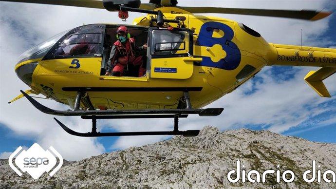 Una mujer sufre heridas tras la caída de una piedra en Morcín y es evacuada por el SEPA